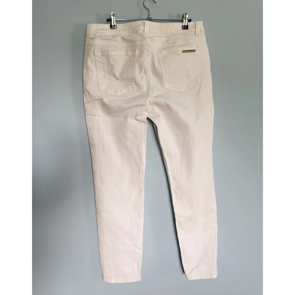 Michael Kors white Pants Cotton With Elastane Size 12 Resort Summer Classic